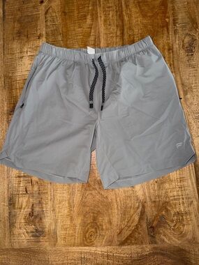Light Gray Athletic Drawstring Shorts